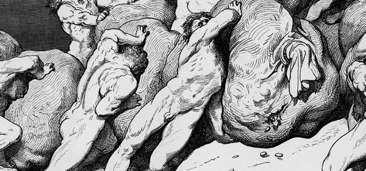 Gustav Dore: Grådigheit, illustrasjon til Dante si Guddommelege komedie.